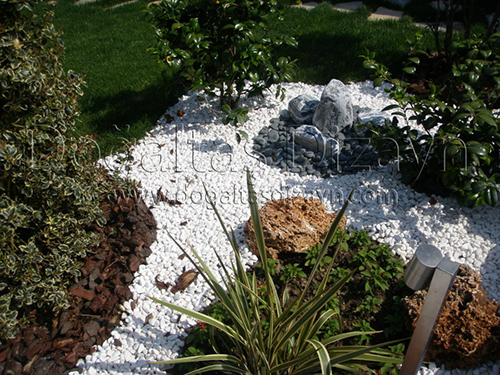 Bahçe dekoratif beyaz taş